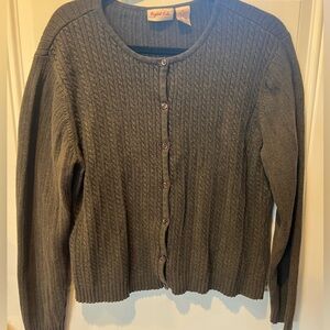 Crystal Kobe Knitted Cardigan Dark green XL 100% Cotton winter sweater.